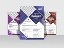 Corporate Business Flyer Design Template Free ,A4 size with bleed. vector