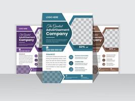 Corporate Business Flyer Design Template Free ,A4 size with bleed. vector