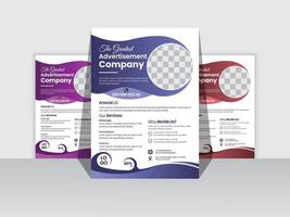 Corporate Business Flyer Design Template Free ,A4 size with bleed. vector