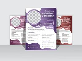 Corporate Business Flyer Design Template Free ,A4 size with bleed. vector