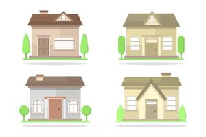 Illustrated modern houses vector