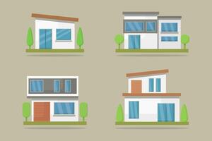 Illustrated modern houses vector