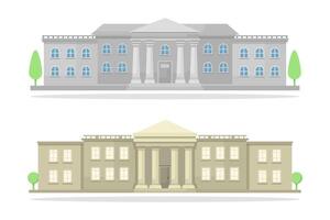 Court buildings illustrated on white background vector