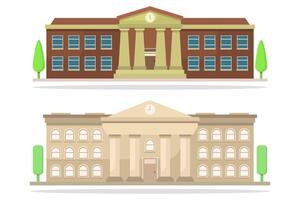 Illustrated university buildings vector