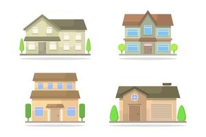 Illustrated modern houses vector