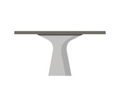 el mesa es redondo escandinavo estilo. un de madera mesa. ilustración de un plano estilo moderno habitación interior vector
