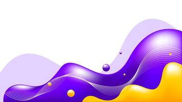 abstract fluid background in purple and yellow color with geometric composition. illustration vector