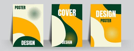 flat abstract poster or cover background with yellow green color. illustration vector