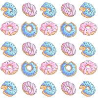 seamless pattern with donuts. Editable hand drawn pattern. Perfect pictures for fabric, textile, clothing, wrapping paper, wallpaper vector