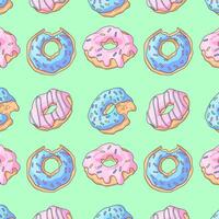 seamless pattern with donuts. Editable hand drawn pattern. Perfect pictures for fabric, textile, clothing, wrapping paper, wallpaper vector