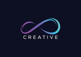 Creative and minimal colorful infinity logo template. Modern limitless colorful logo vector