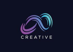 Creative and minimal colorful infinity logo template. Modern limitless colorful logo vector