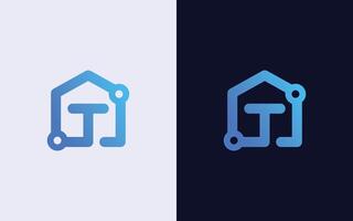 creativo y mínimo vistoso letra t hogar logo modelo. moderno t casa logo vector