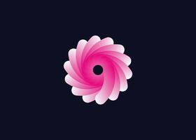 Creative and minimal abstract Circle colorful flower logo template. Modern colorful flower vector