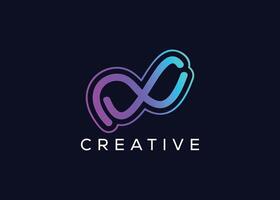 Creative and minimal colorful infinity logo template. Modern limitless colorful logo vector