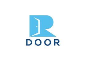 Creative and minimal letter R door logo template vector
