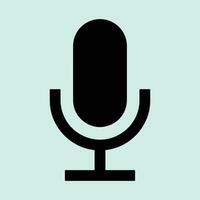 a microphone is in front of a blue background. vector