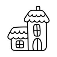 Simple stylish house. Doodle art. Hand drawn children's illustration. vector