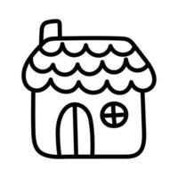 A cute little country house. Hand drawn illustration. Doodle art. vector