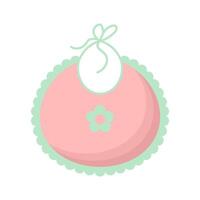 Baby bib. An essential item for feeding toddlers. Simple cute flat icon. vector