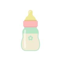 Baby milk bottle. Simple cute flat icon. Essential item for toddlers. vector