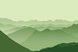 montañas paisaje panorama. ilustración en plano estilo. vector