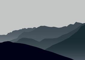 paisaje montañas. ilustración en un plano estilo. vector