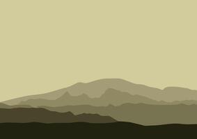 panoramic view of mountains. Illustrated in a flat style. vector