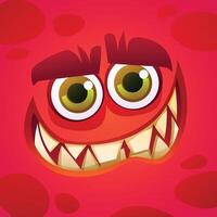 Cartoon smile monster character face expression illustration vector