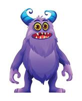 Furry monster character cartoon illustration vector