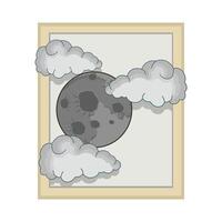 illustration of moon and cloud vector