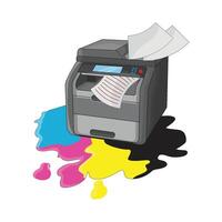 illustration of leaking printer vector