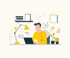 Business people illustration. office working concept illustration. vector