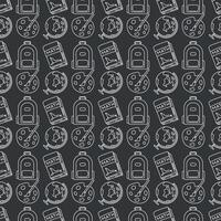 Seamless school pattern. Hand drawn doodle school background. Education illustration vector