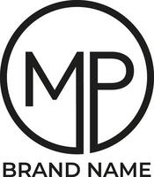 mp inicial circulo logo diseño vector