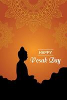 Flat vesak day illustration festival celebration and vesak day Banner vector