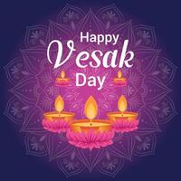 Flat vesak day illustration festival celebration and vesak day Banner vector