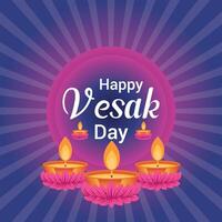 Flat vesak day illustration festival celebration and vesak day Banner vector