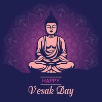 Flat vesak day illustration festival celebration and vesak day Banner vector