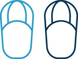 sandalias línea azul dos color icono vector