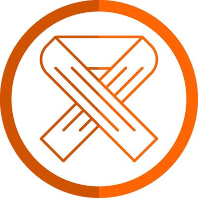 Scarf Line Orange Circle Icon