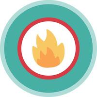 fuego plano multi circulo icono vector