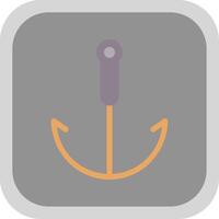Grappling Hook Flat Round Corner Icon vector
