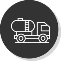 Tanker Line Grey Circle Icon vector