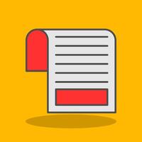 Document Filled Shadow Icon vector