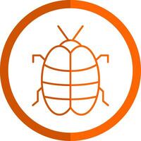 Bug Line Orange Circle Icon vector