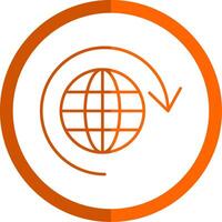 Loading Line Orange Circle Icon vector