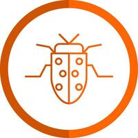 insecto línea naranja circulo icono vector