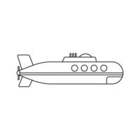 Submarine icon. Bathyscaphe illustration sign. Fleet symbol or logo. vector