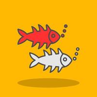 Codfish Filled Shadow Icon vector